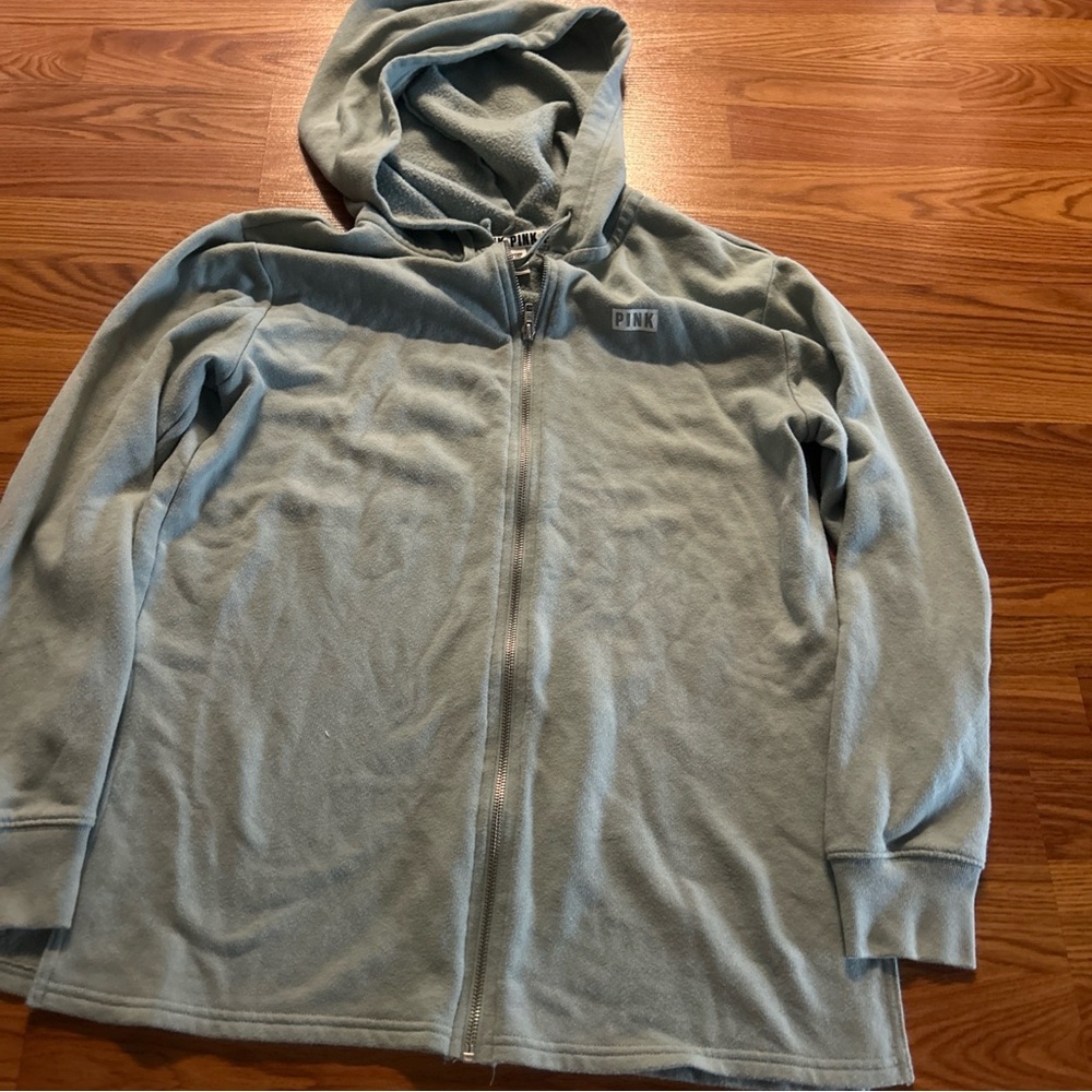 Victoria secret pink full zip up hoodie with side slits size small